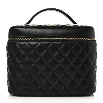 Chanel Lambskin Quilted Large Vanity Pouch Black 1 of 10