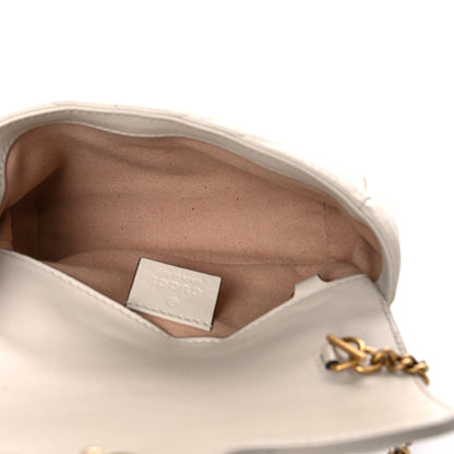 Gucci Calfskin Matelasse Super Mini GG Marmont Shoulder Bag White 5 of 19