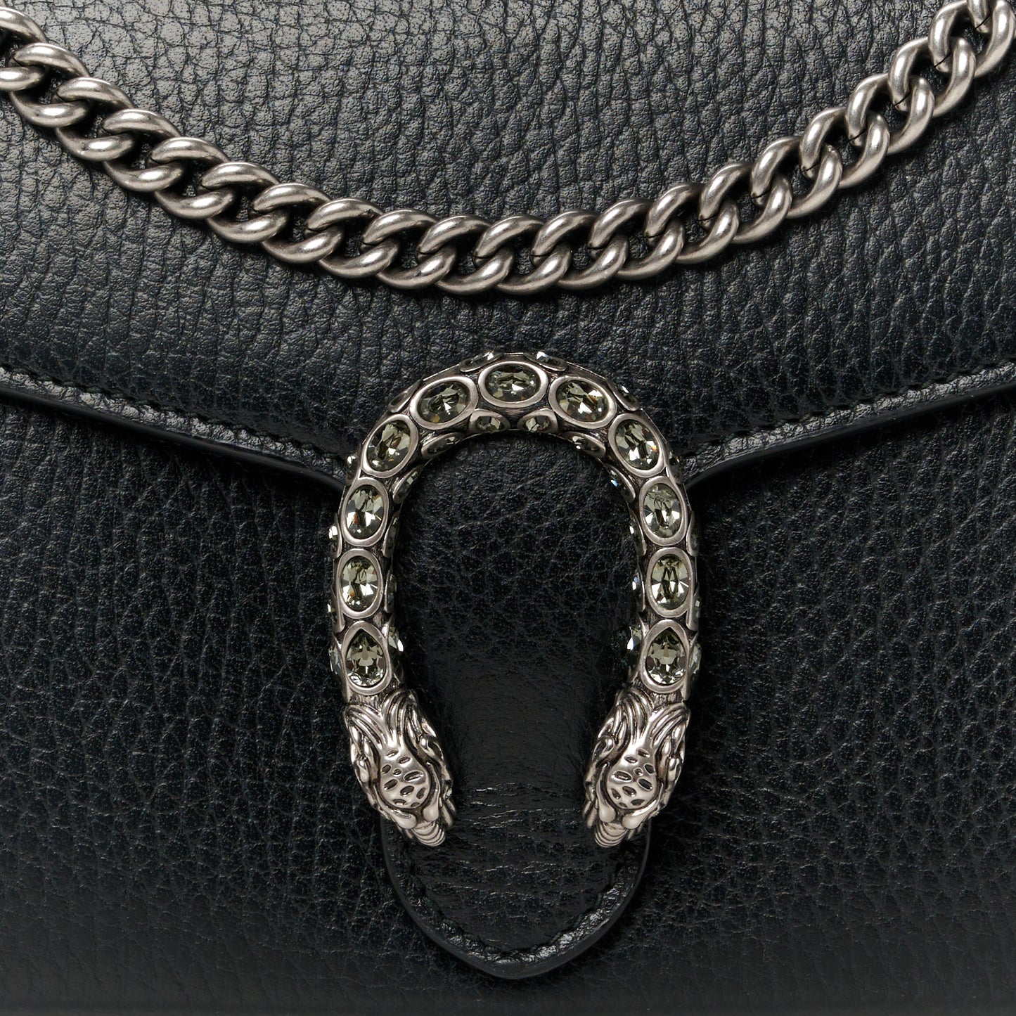 Calfskin Mini Dionysus Chain Wallet Black