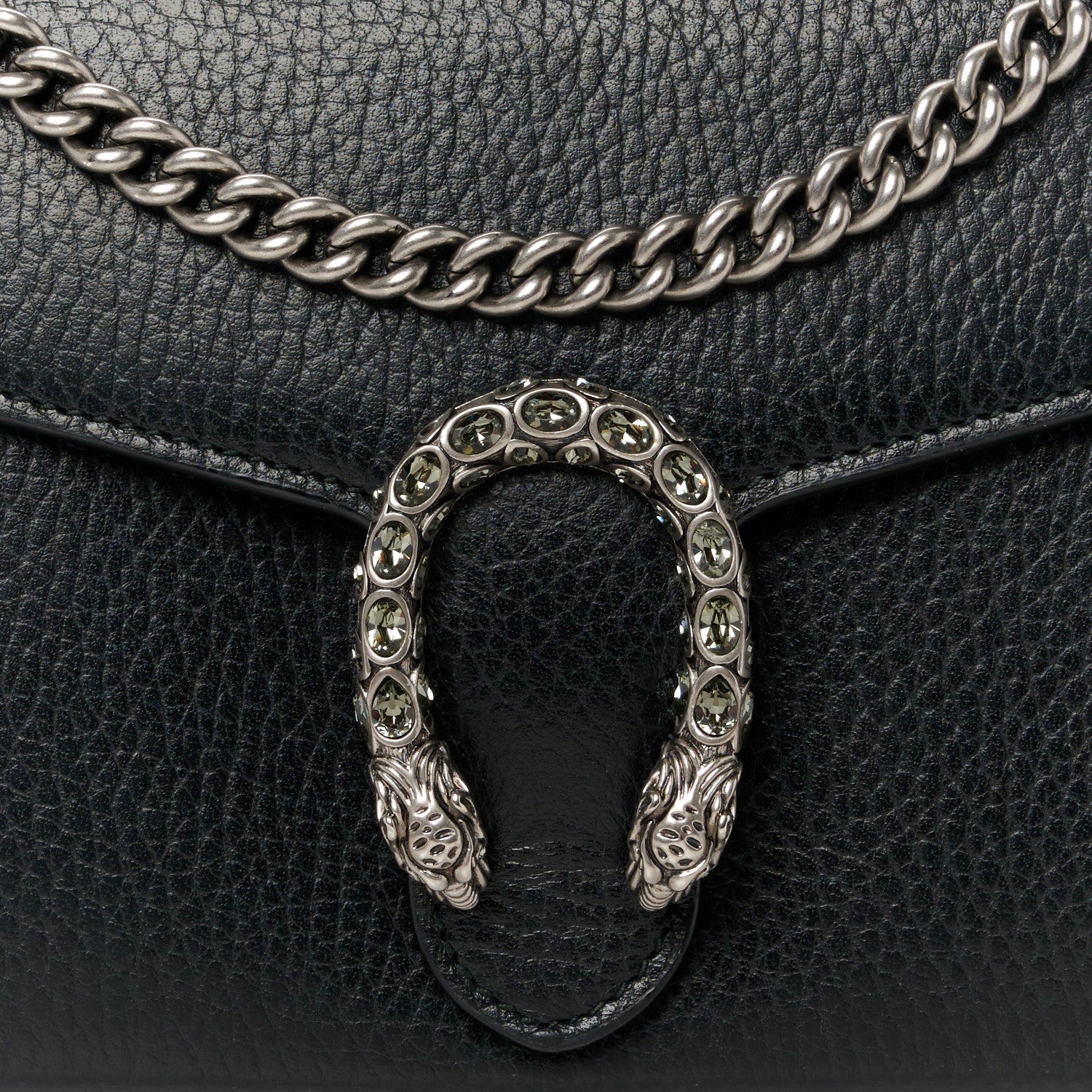 Gucci Calfskin Mini Dionysus Chain Wallet Black 8 of 10