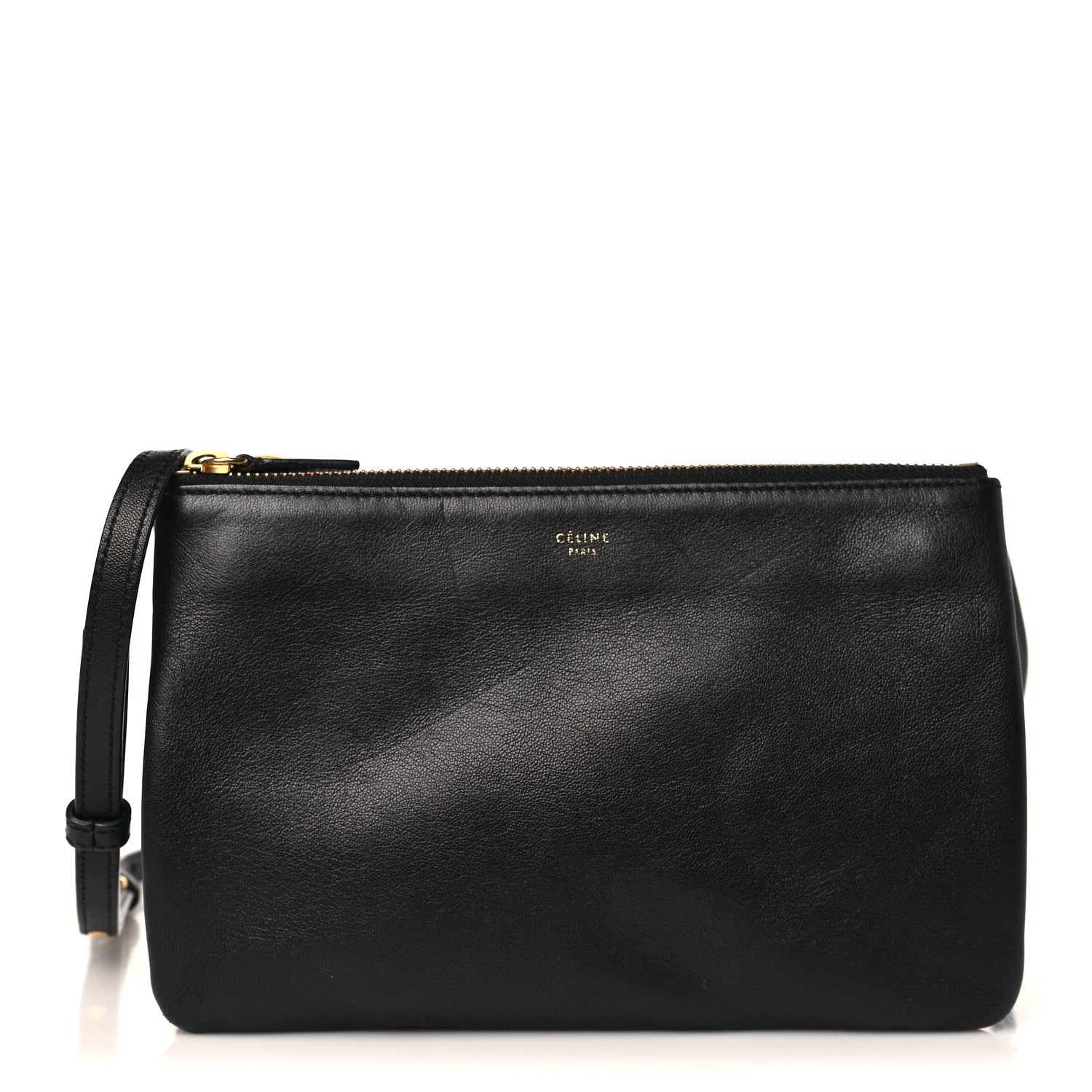 Celine Lambskin Small Trio Crossbody Bag Black 1 of 11