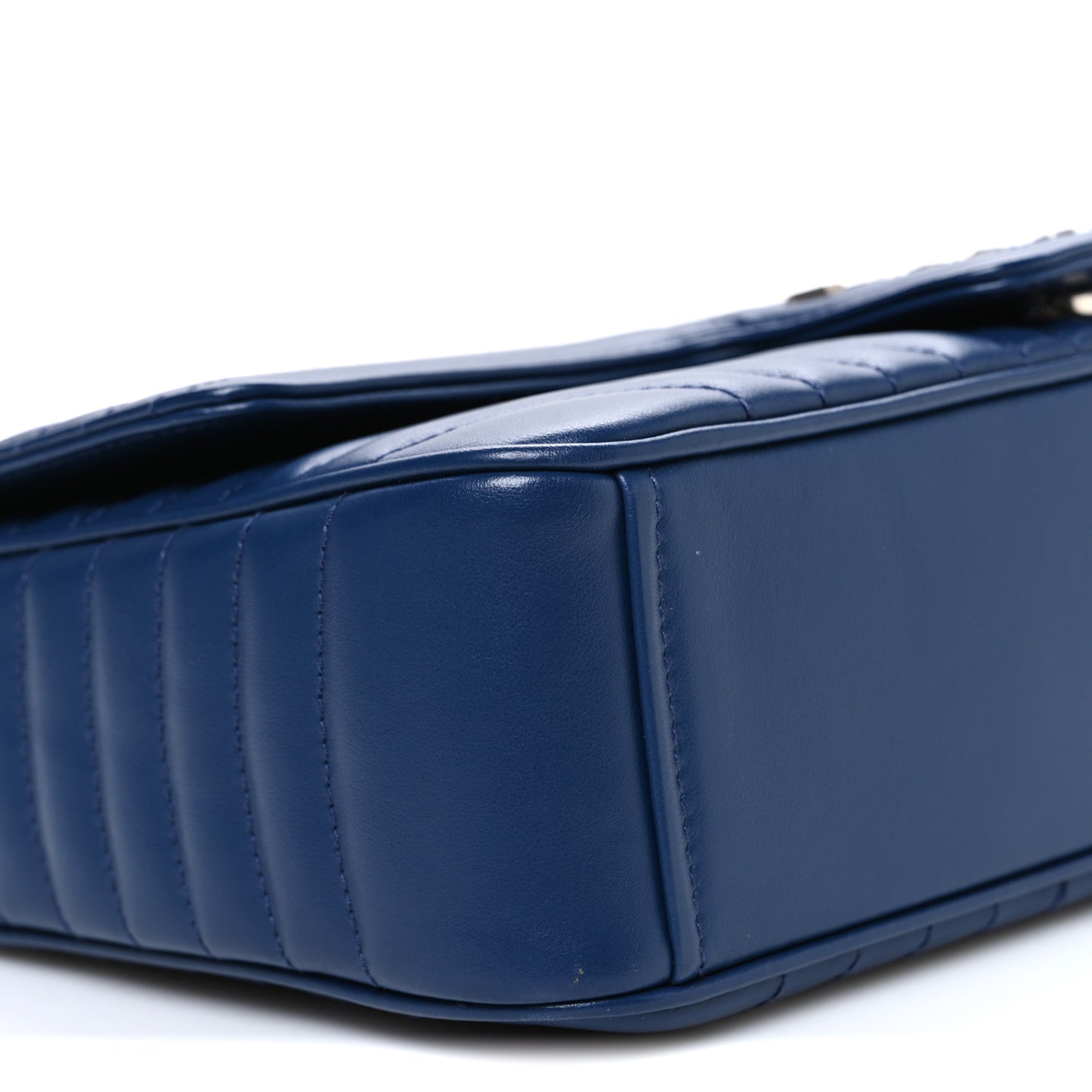 Soft Calfskin Impunture Diagramme Medium Chain Flap Shoulder Bag Bluette