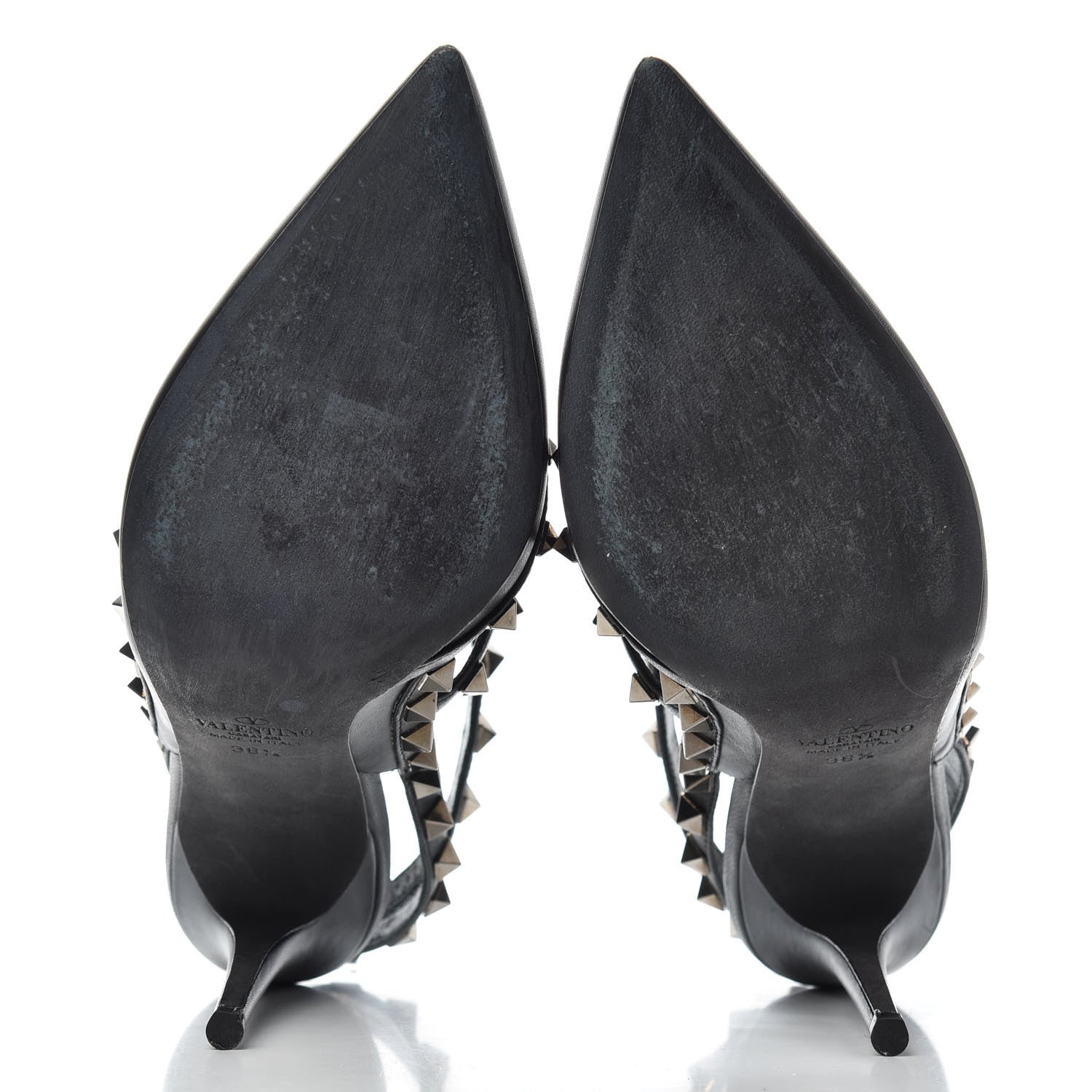 Valentino Garavani Nappa Rockstud Ankle Strap Pumps 36.5 Black 6 of 10