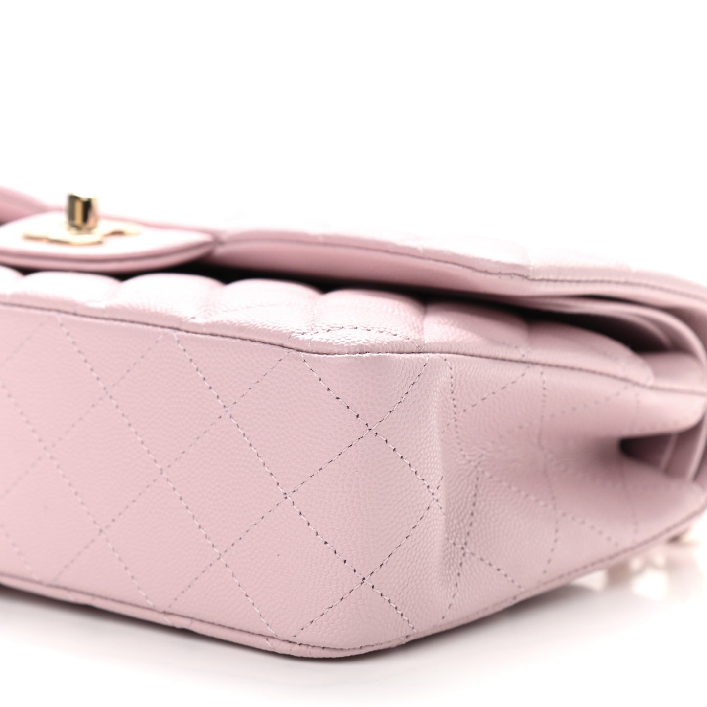 Caviar Quilted Medium Double Flap Light Pink