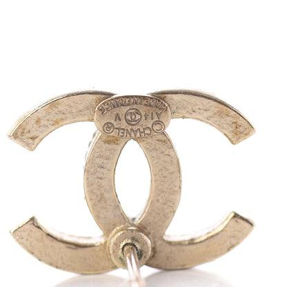 Chanel Crystal CC Earrings Light Gold 3 of 5