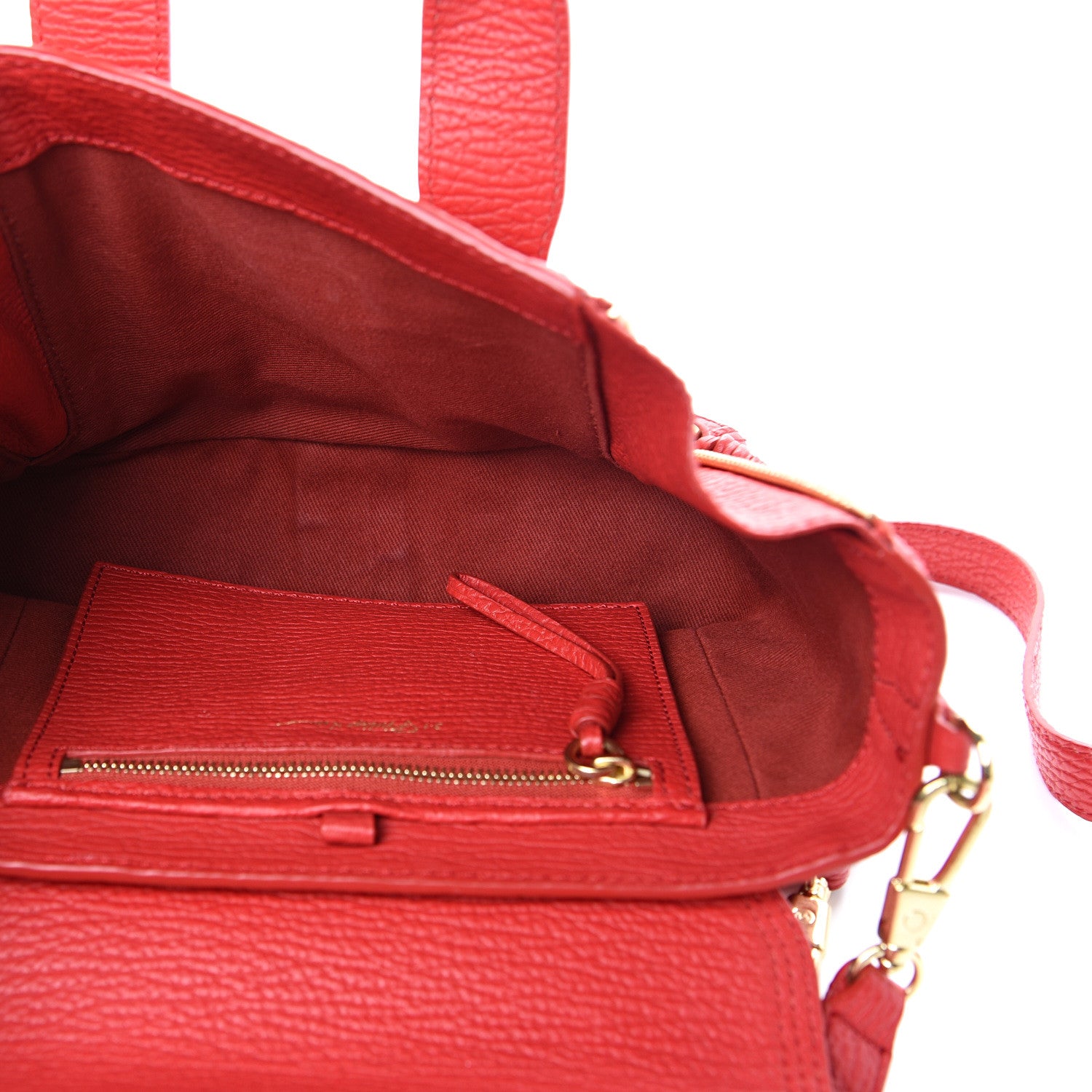 3.1 Phillip Lim 3.1 Textured Calfskin Mini Pashli Satchel Red 4 of 18