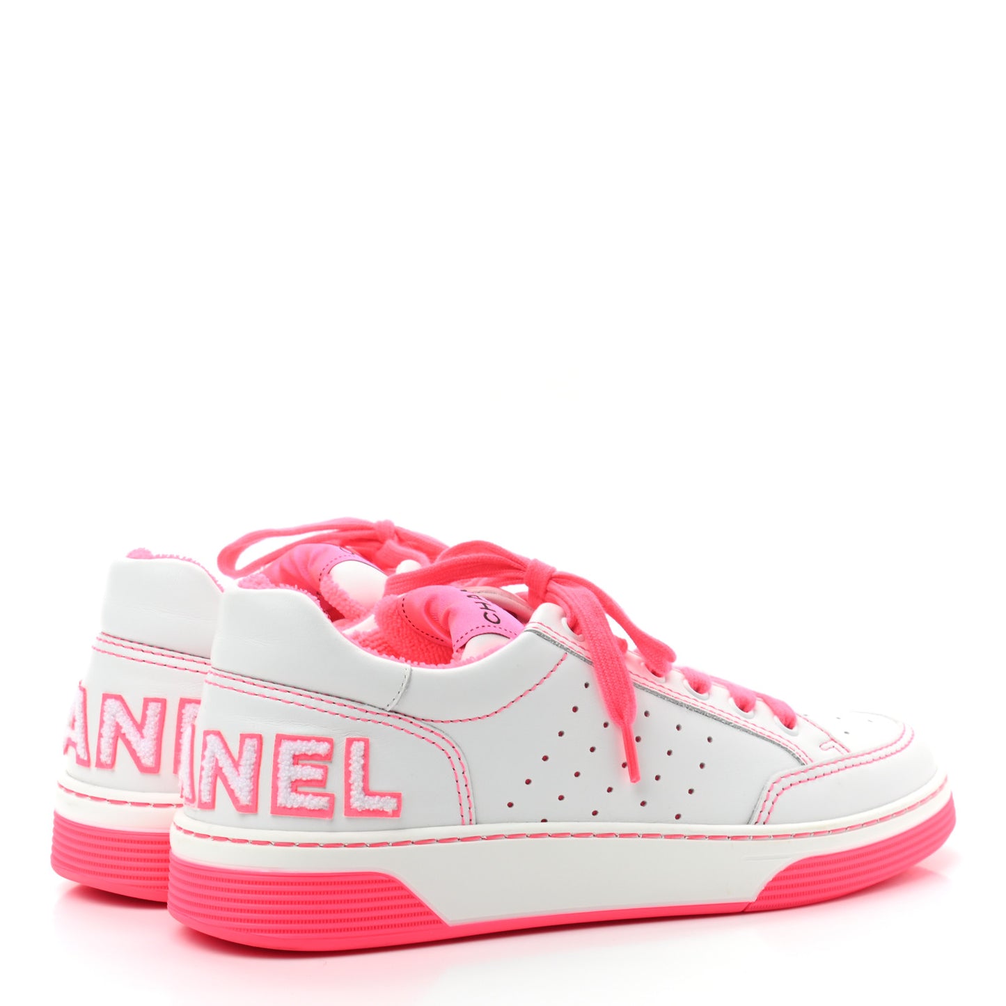 Calfskin Womens Logo Sneakers 40 Fuchsia White