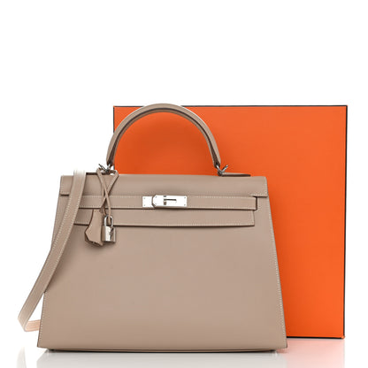 Hermes Grain d'H Kelly Sellier 32 Argile 13 of 13