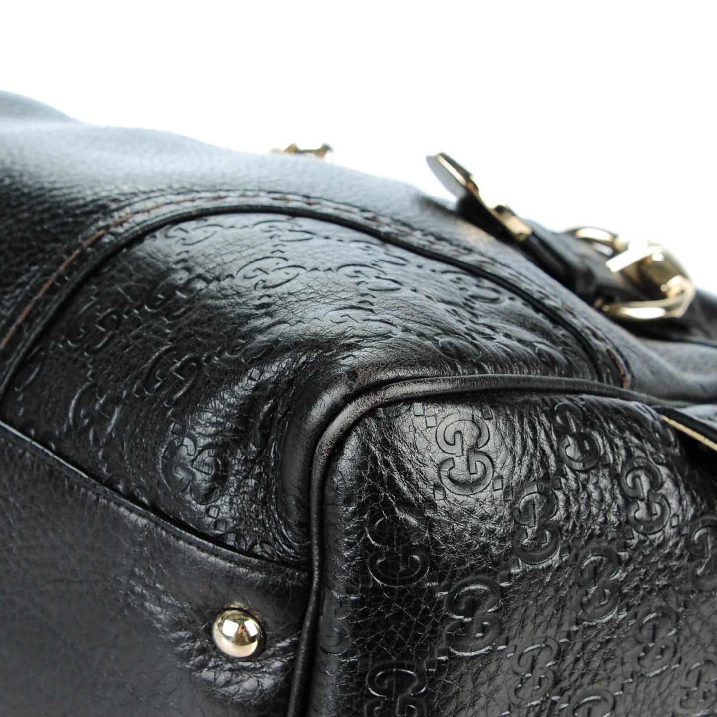 Guccissima Signoria Large Dome Bag Black