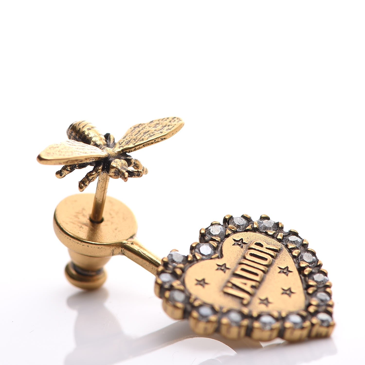 Christian Dior Metal Bee J'Adior Earrings Aged Gold 4 of 5