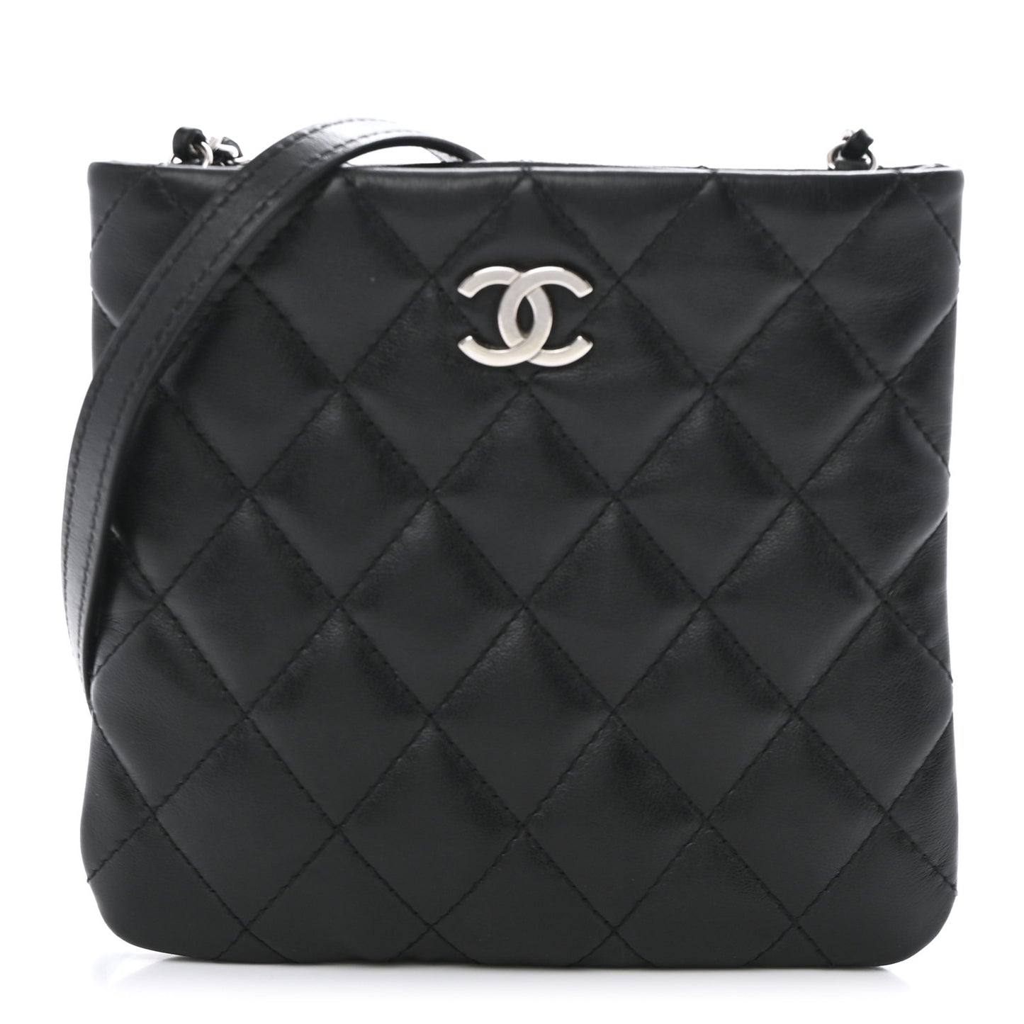 Lambskin Quilted Crossbody Bag Black
