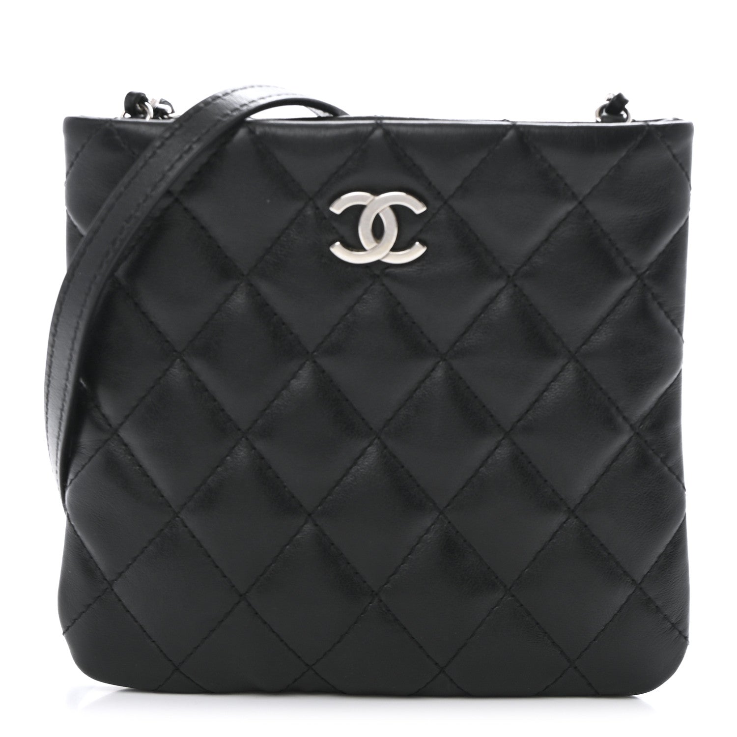 Chanel Lambskin Quilted Crossbody Bag Black 2 of 23