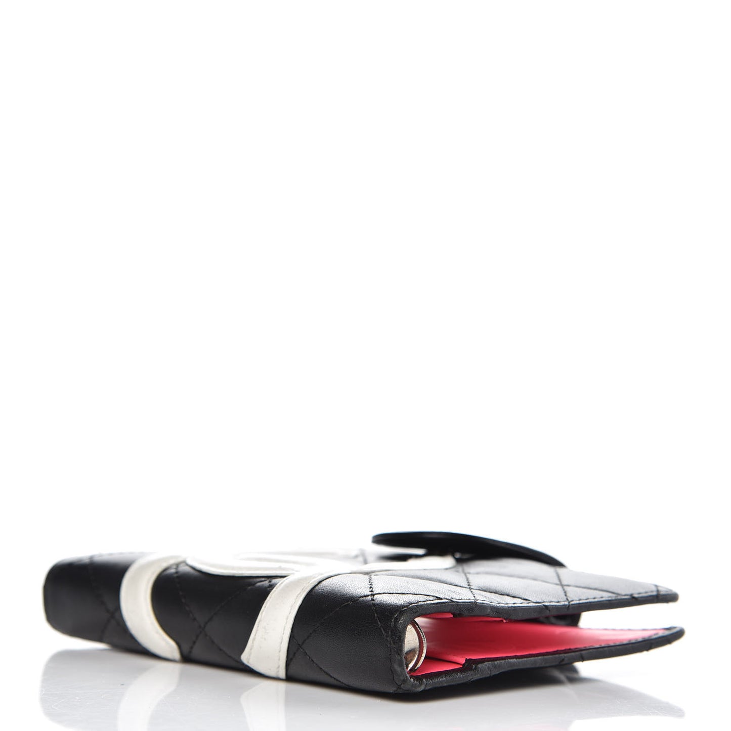 Calfskin Quilted Small Cambon Agenda Planner Black White