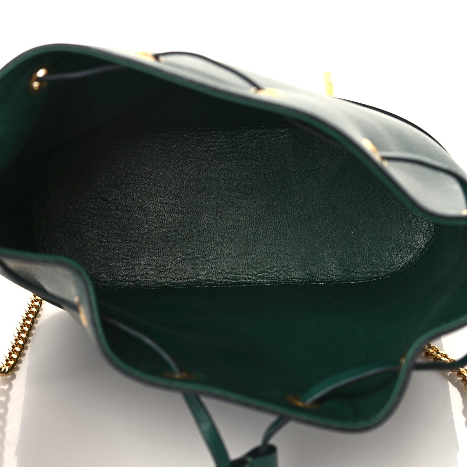 Valentino Garavani Nappa Mini VLogo Signature Chain Bucket Bag English Green 4 of 5