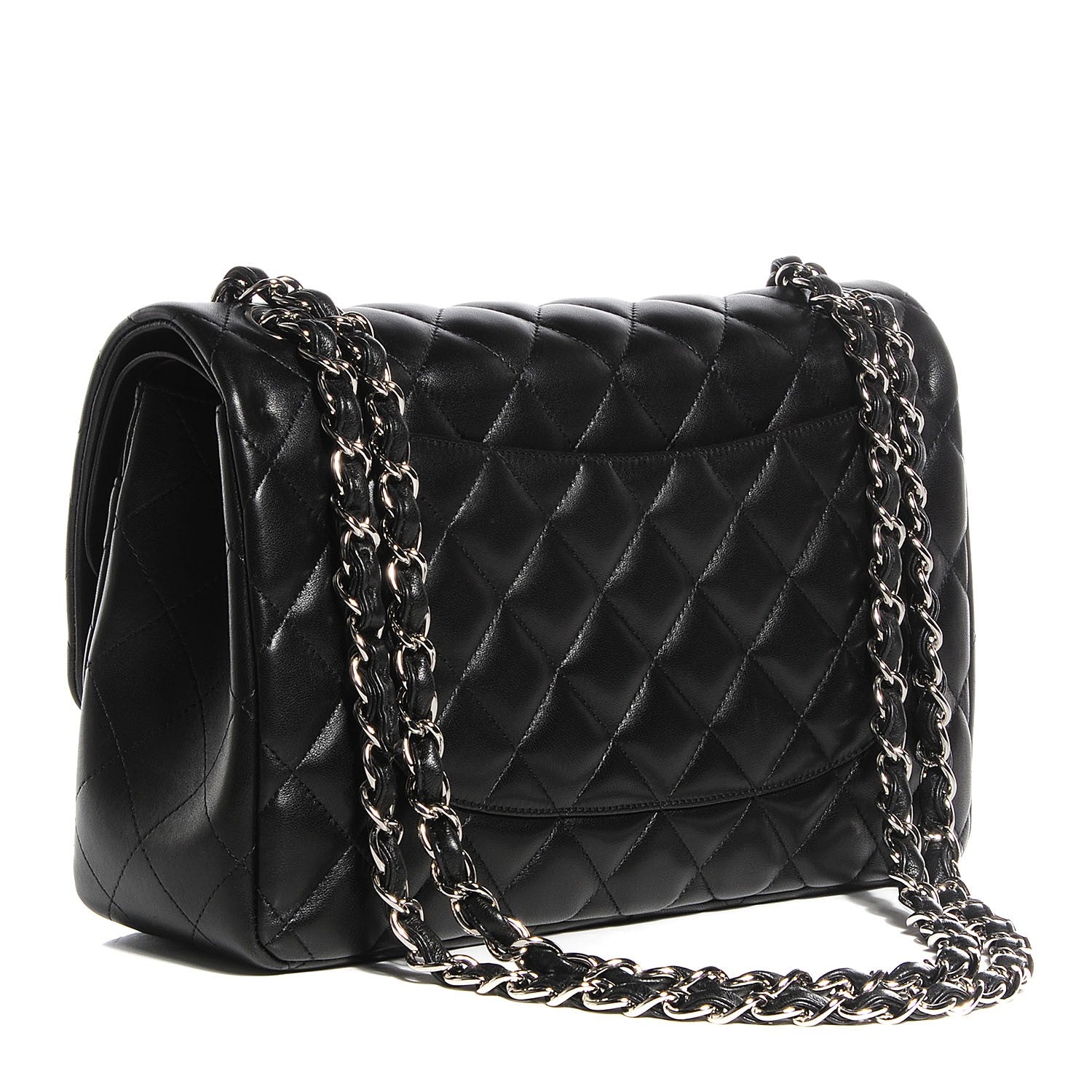 Chanel Lambskin Quilted Jumbo Double Flap Black 3 of 10