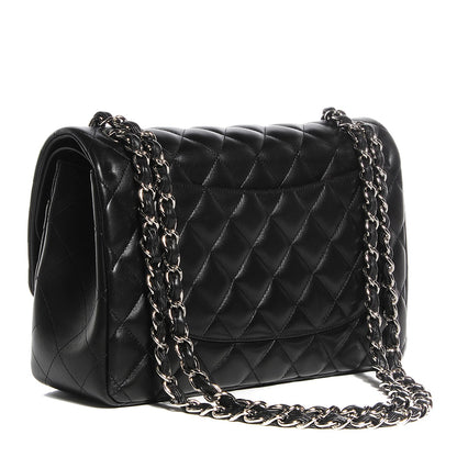 Chanel Lambskin Quilted Jumbo Double Flap Black 3 of 10