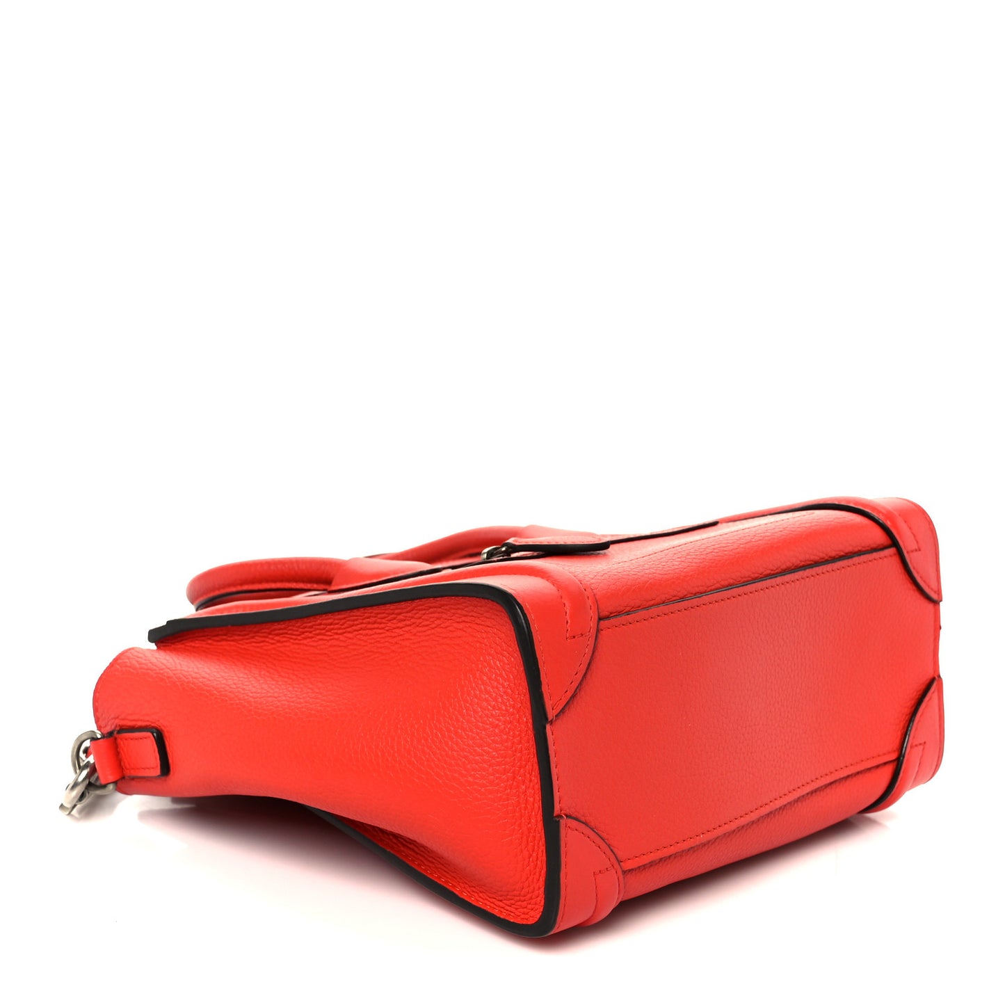Drummed Calfskin Nano Luggage Vermillion