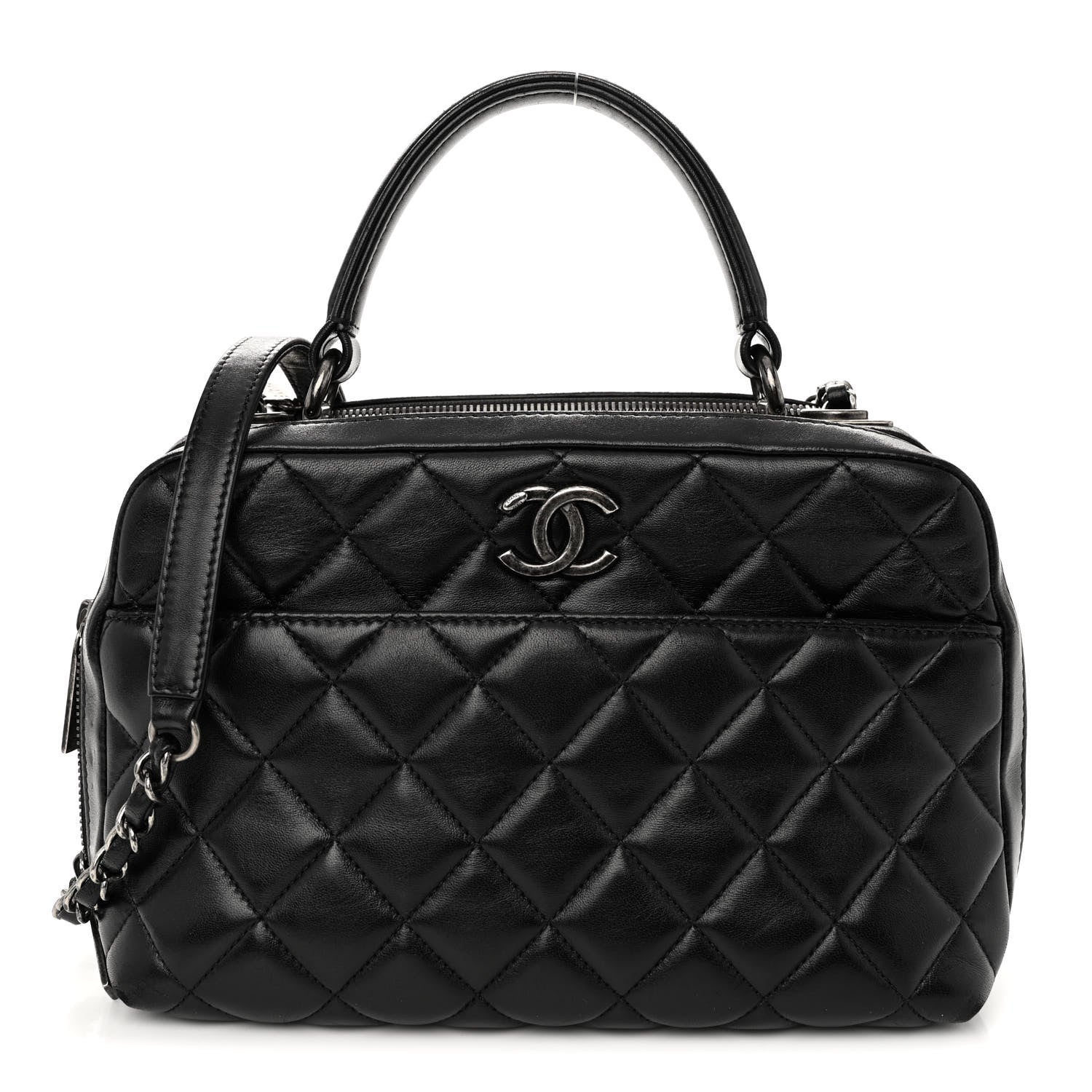 Chanel Lambskin Quilted Medium Trendy CC Bowling Bag Black 1 of 13
