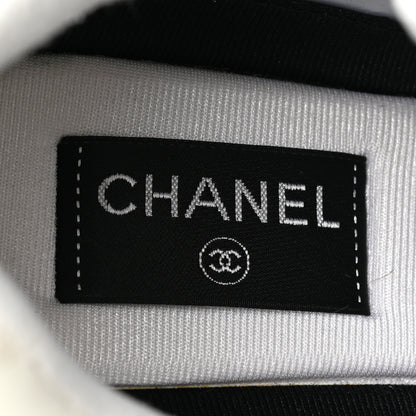 Chanel Suede Calfskin Fabric CC Sneakers 41 White 7 of 19