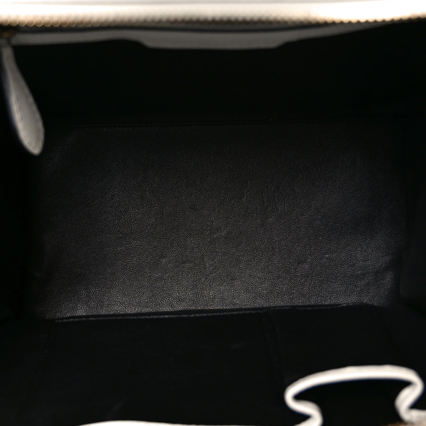 Satin Calfskin Mini Bi-Color Luggage White Black