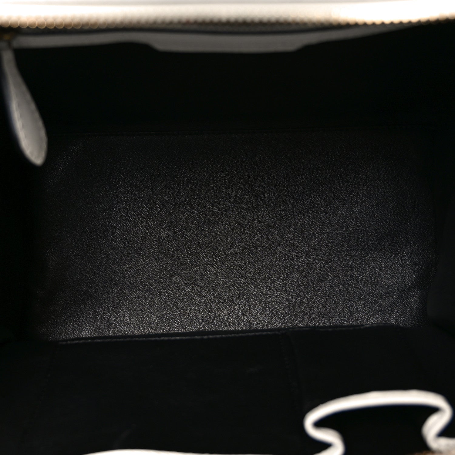 Celine Satin Calfskin Mini Bi-Color Luggage White Black 5 of 10