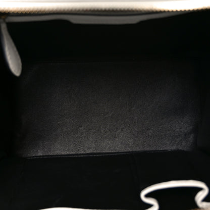 Celine Satin Calfskin Mini Bi-Color Luggage White Black 5 of 10
