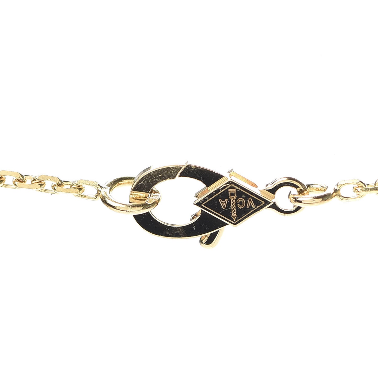 18K Yellow Gold Diamond Vintage Alhambra Pendant Necklace