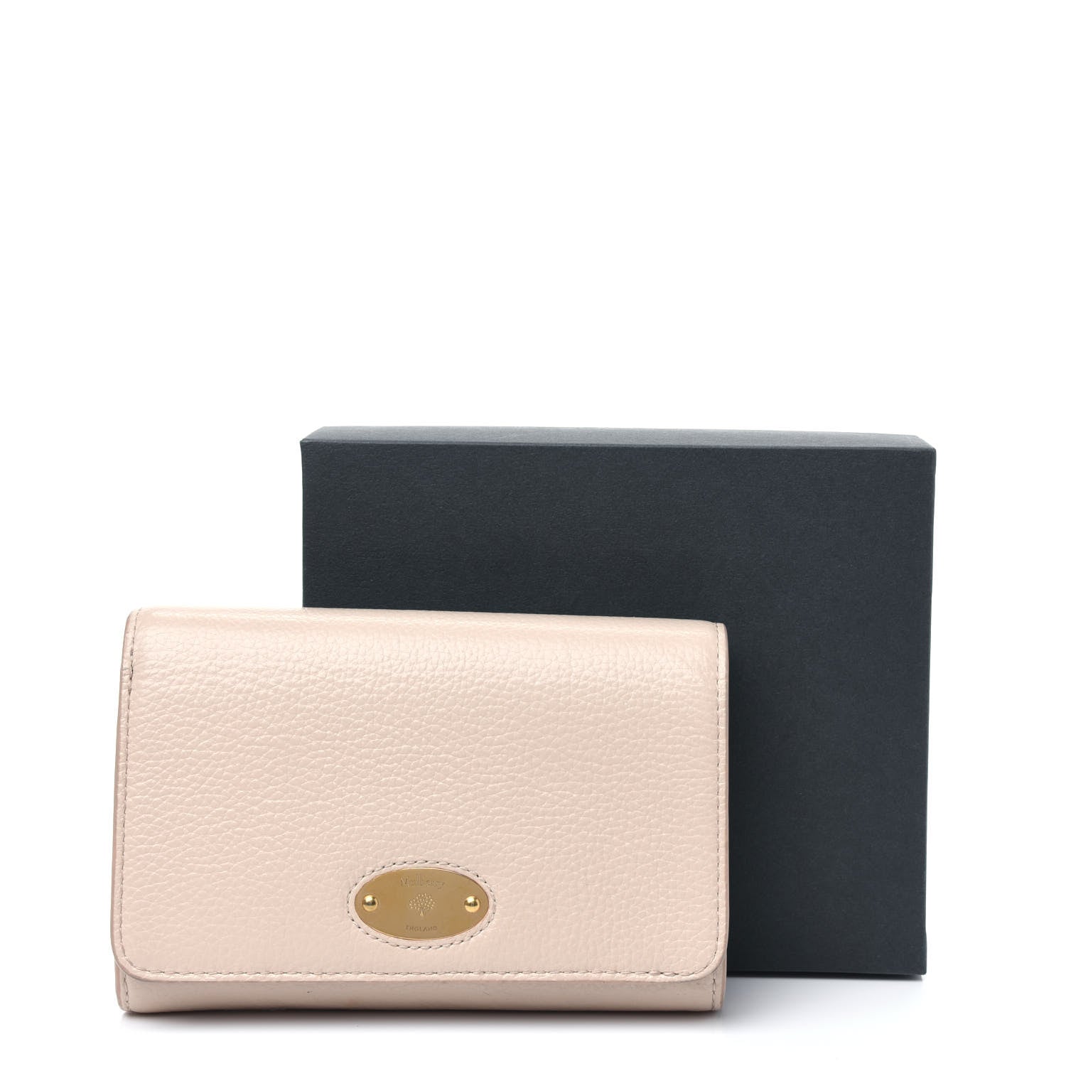 Mulberry Small Classic Grain Medium Plaque French Purse Wallet Rosewater 17 of 17