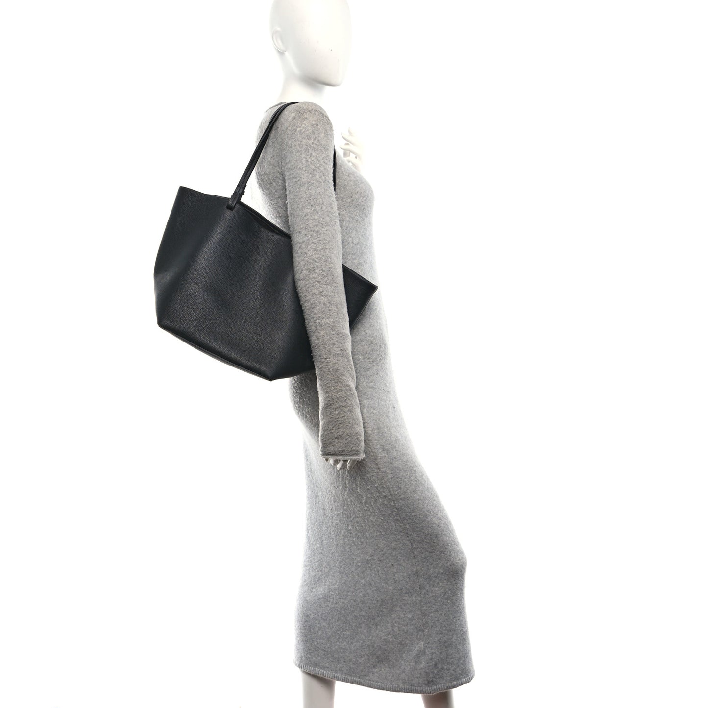 Grained Calfskin Park Tote Three Black