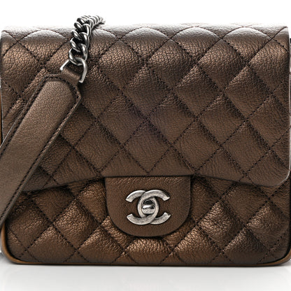 Chanel Metallic Goatskin Quilted Mini Square Flap Bronze 8 of 11
