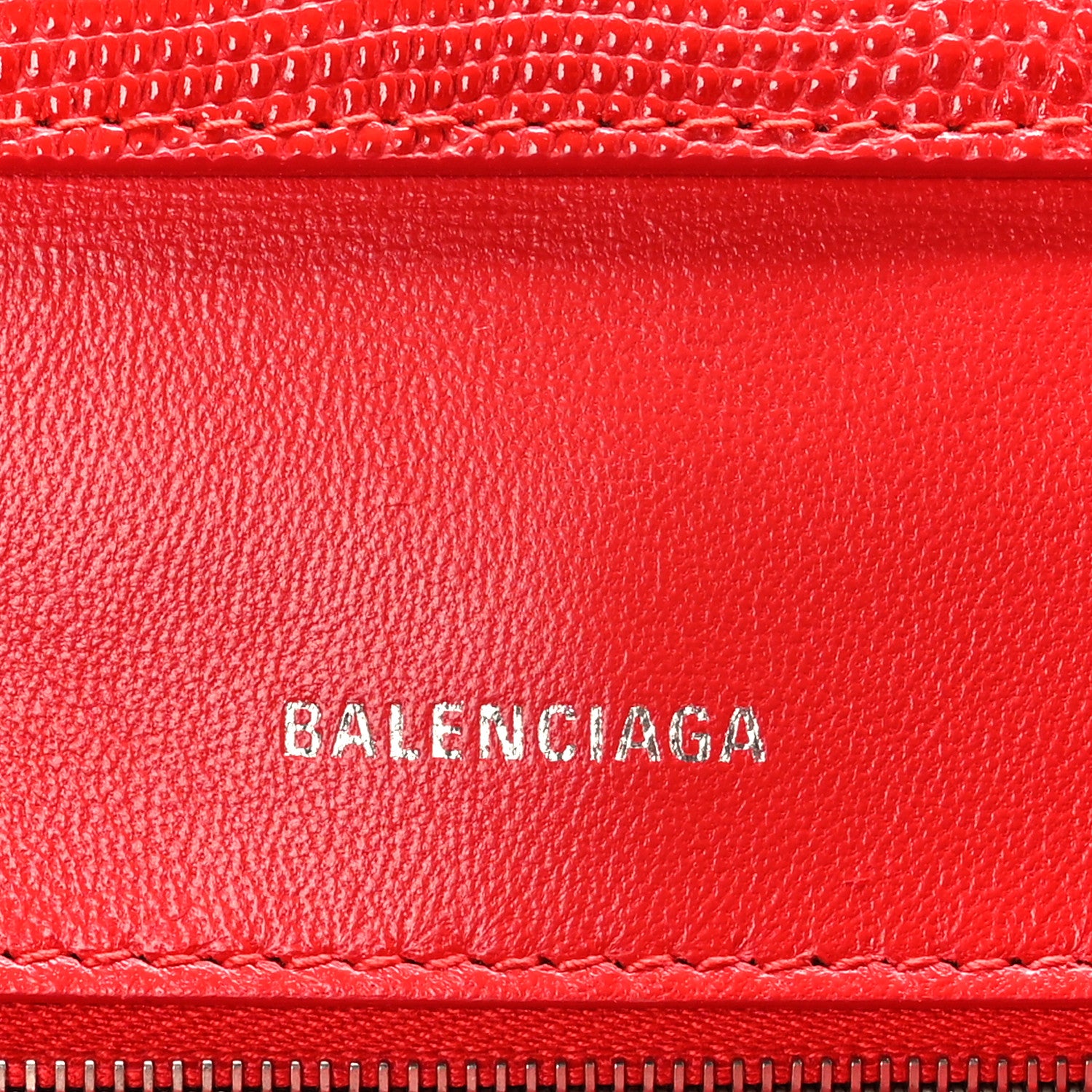 Balenciaga Patent Calfskin Lizard Embossed Medium Ghost Shoulder Bag Vivid Red 6 of 8