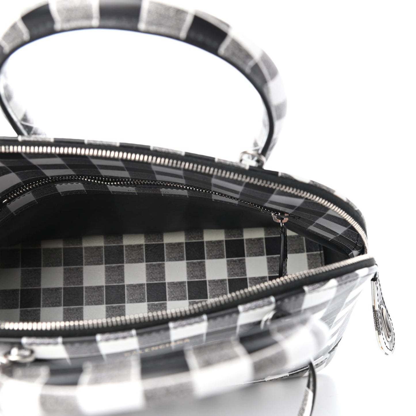 Calfskin Checked S Ville Top Handle Bag Black