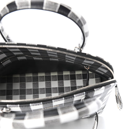 Balenciaga Calfskin Checked S Ville Top Handle Bag Black 6 of 9