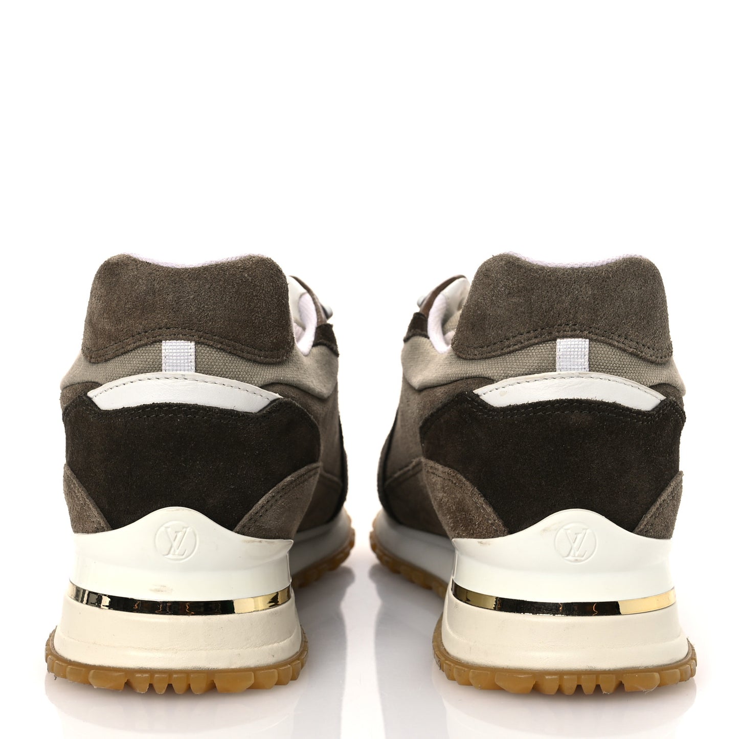 Calfskin Suede Run Away Sneakers 37.5 Kaki