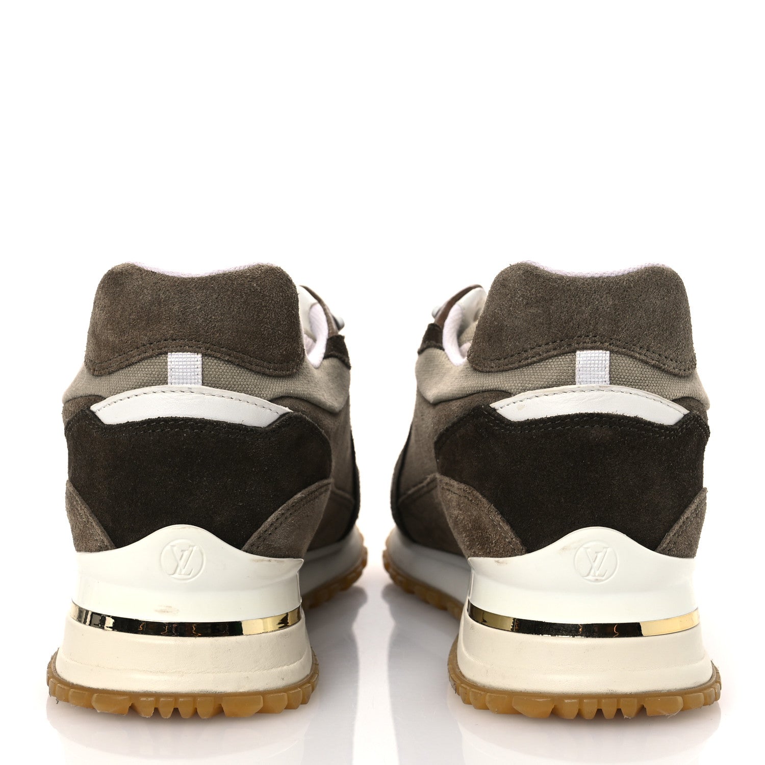 Louis Vuitton Calfskin Suede Run Away Sneakers 37.5 Kaki 6 of 14
