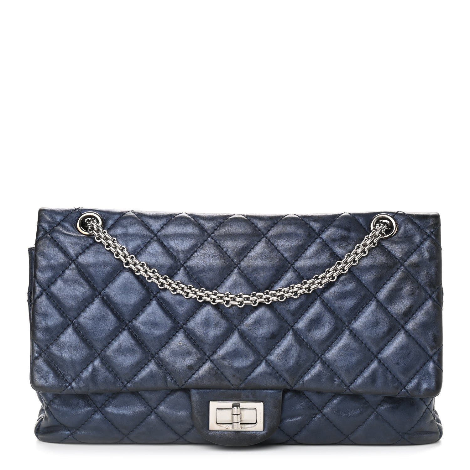 Chanel Metallic Aged Calfskin Quilted 2.55 Reissue 227 Flap Blue 1 of 18