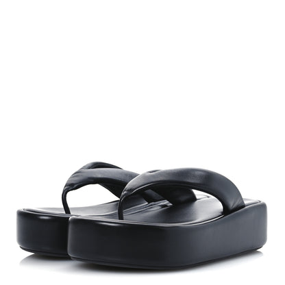 Balenciaga Smooth Nappa Logo Rise Thong Sandals 39 Black White 4 of 9