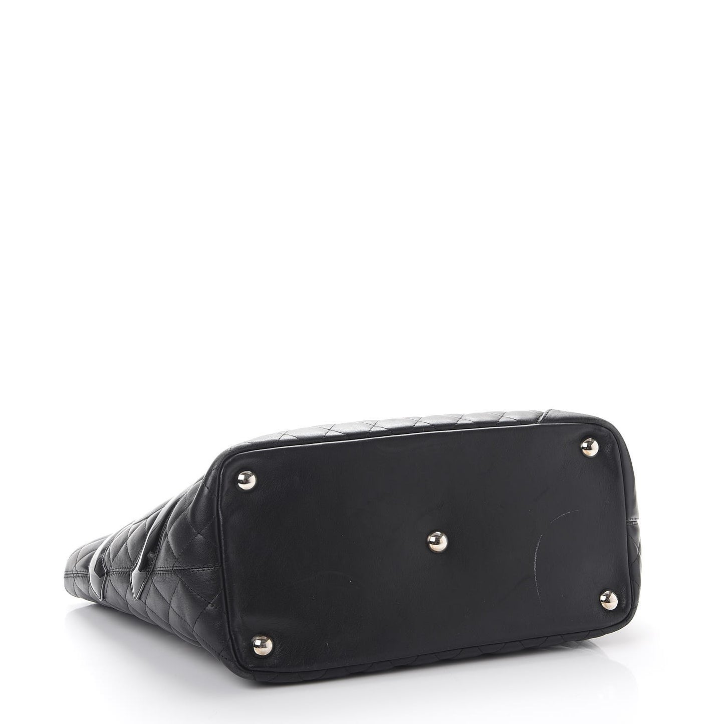 Calfskin Quilted Large Cambon Tote Black