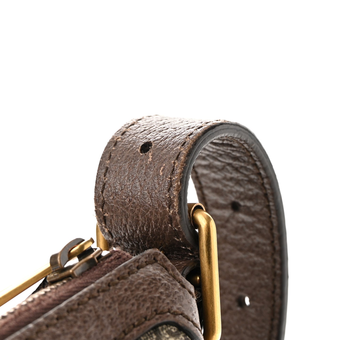 GG Supreme Monogram Web Small Ophidia Half Moon Hobo Brown
