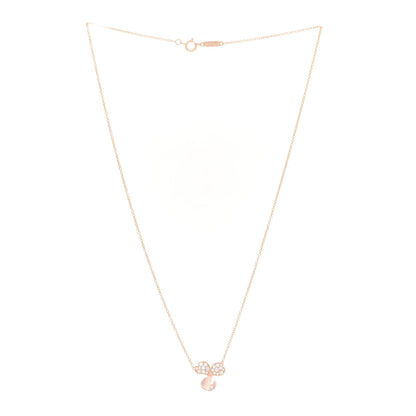 Tiffany 18K Rose Gold Diamond Paper Flowers Pendant Necklace 3 of 6