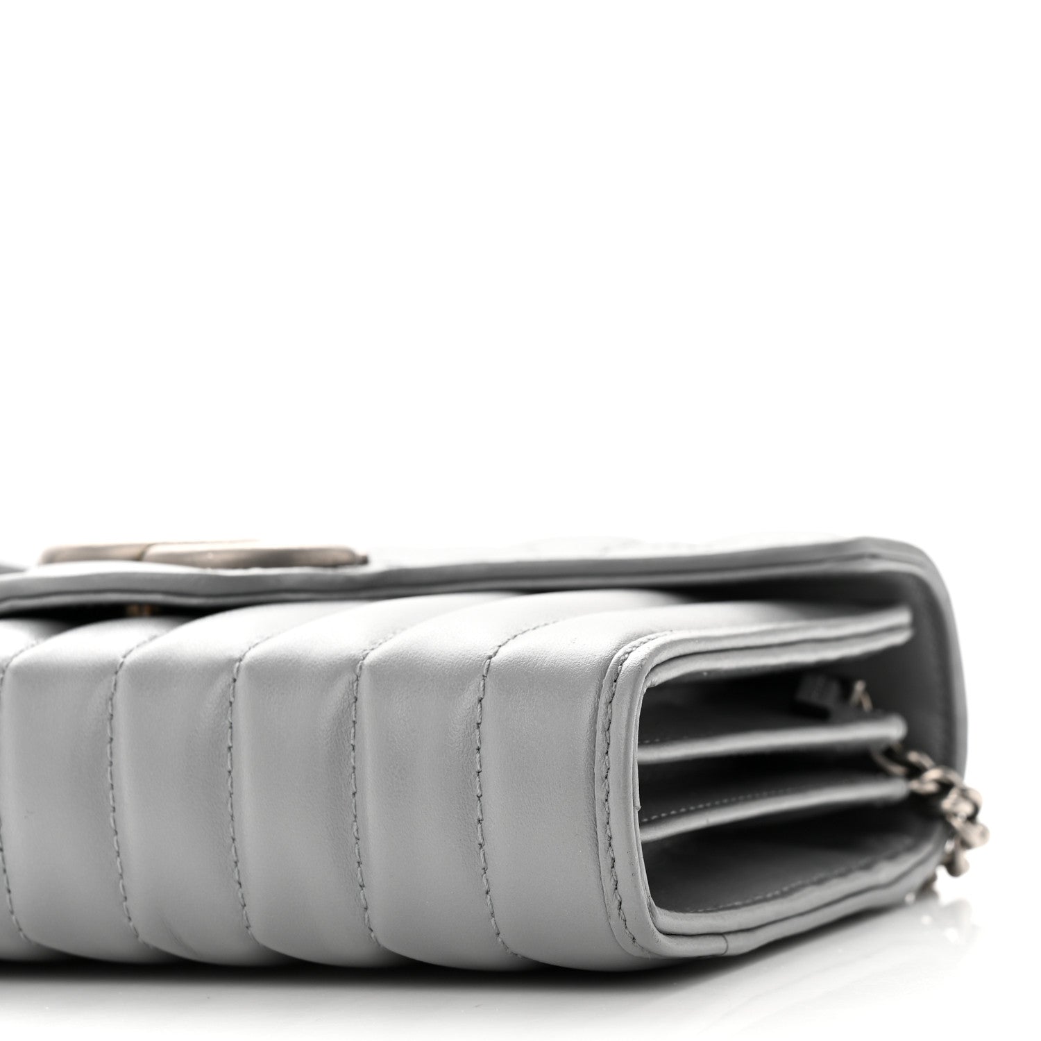Gucci Calfskin Matelasse Aria GG Marmont Chain Wallet Deep Grey 10 of 10