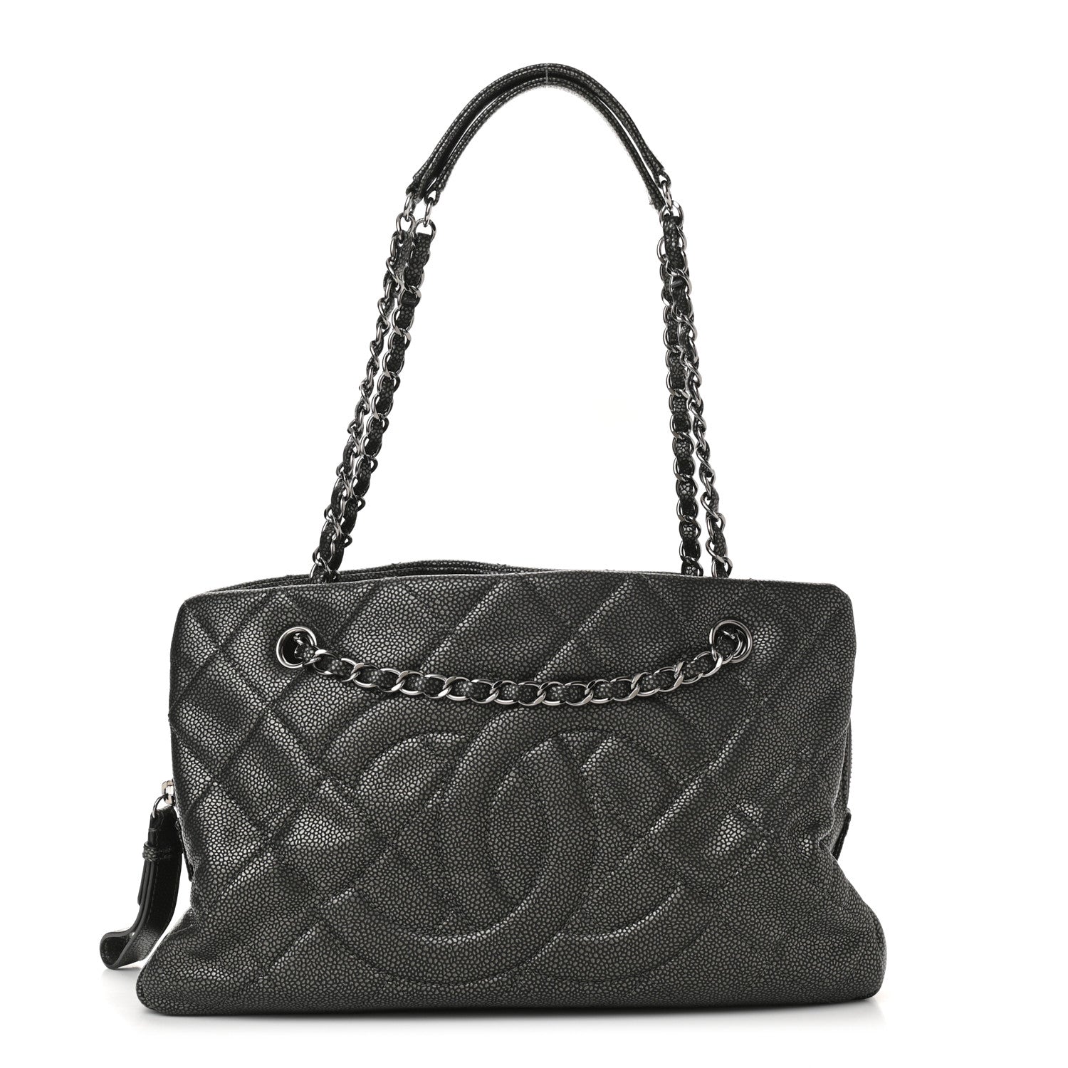 Chanel Caviar Quilted Timeless CC Shopping Tote Dark Grey 1 of 13