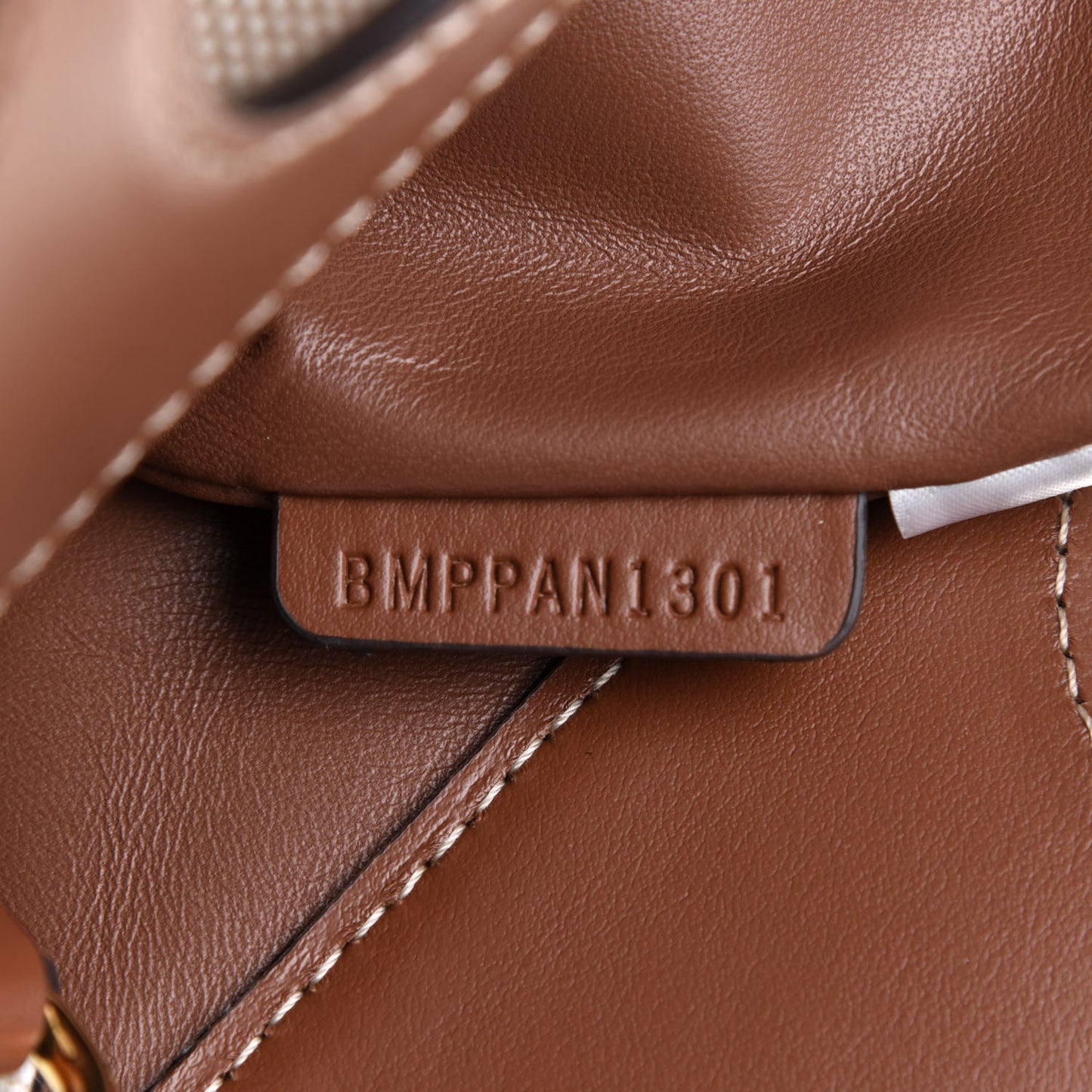 Canvas Smooth Calfskin Two Tone Mini Pocket Bag Natural Malt Brown