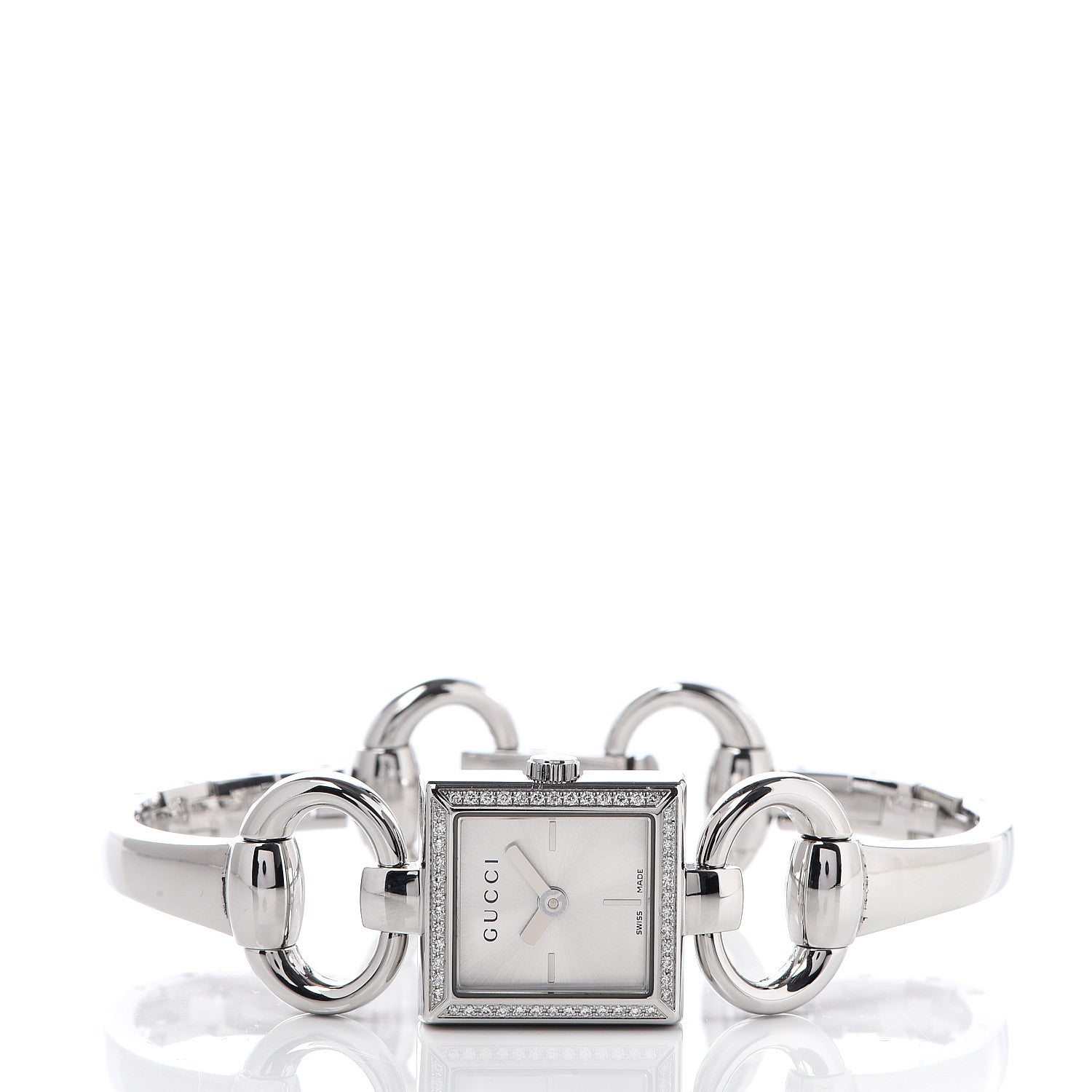 Gucci Stainless Steel Diamond 19mm Tornabuoni Quartz Watch 3 of 7