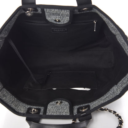 Chanel Canvas Large Deauville Tote Charcoal 5 of 9