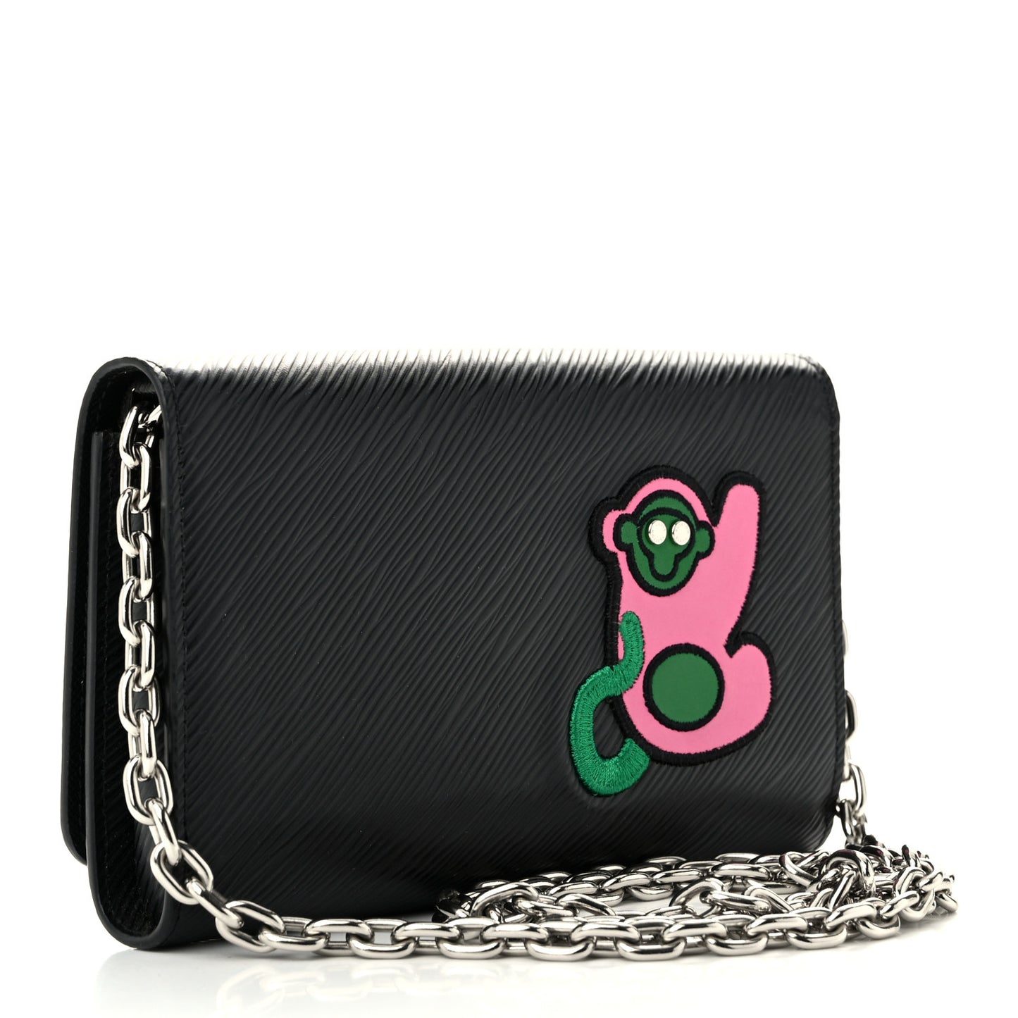 Epi LV Stories Twist Chain Wallet Black