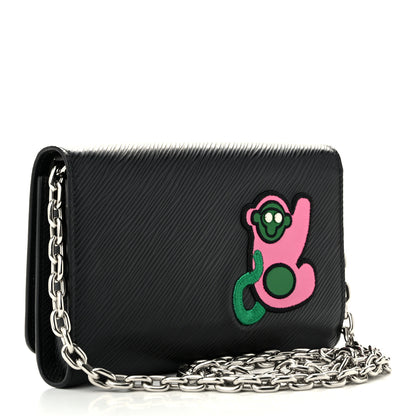 Louis Vuitton Epi LV Stories Twist Chain Wallet Black 3 of 11
