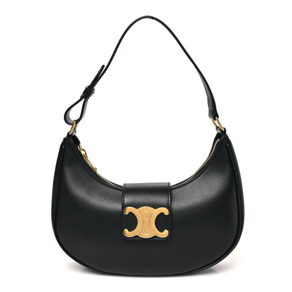 Celine Smooth Calfskin Medium Strap Ava Triomphe Shoulder Bag Black 1 of 10