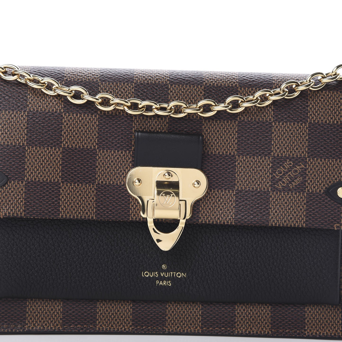 Damier Ebene Vavin Chain Wallet Black