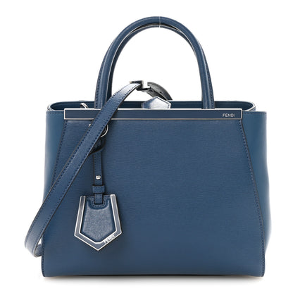 Fendi Vitello Elite Petite 2Jours Tote Blue Cobalto 1 of 10